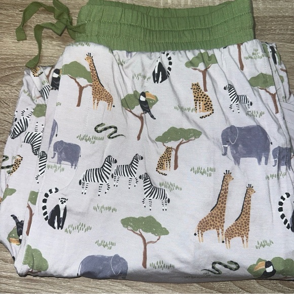 Little Sleepies, Adult Bamboo Safari print Pajama Pants Size Large - Picture 2 of 9
